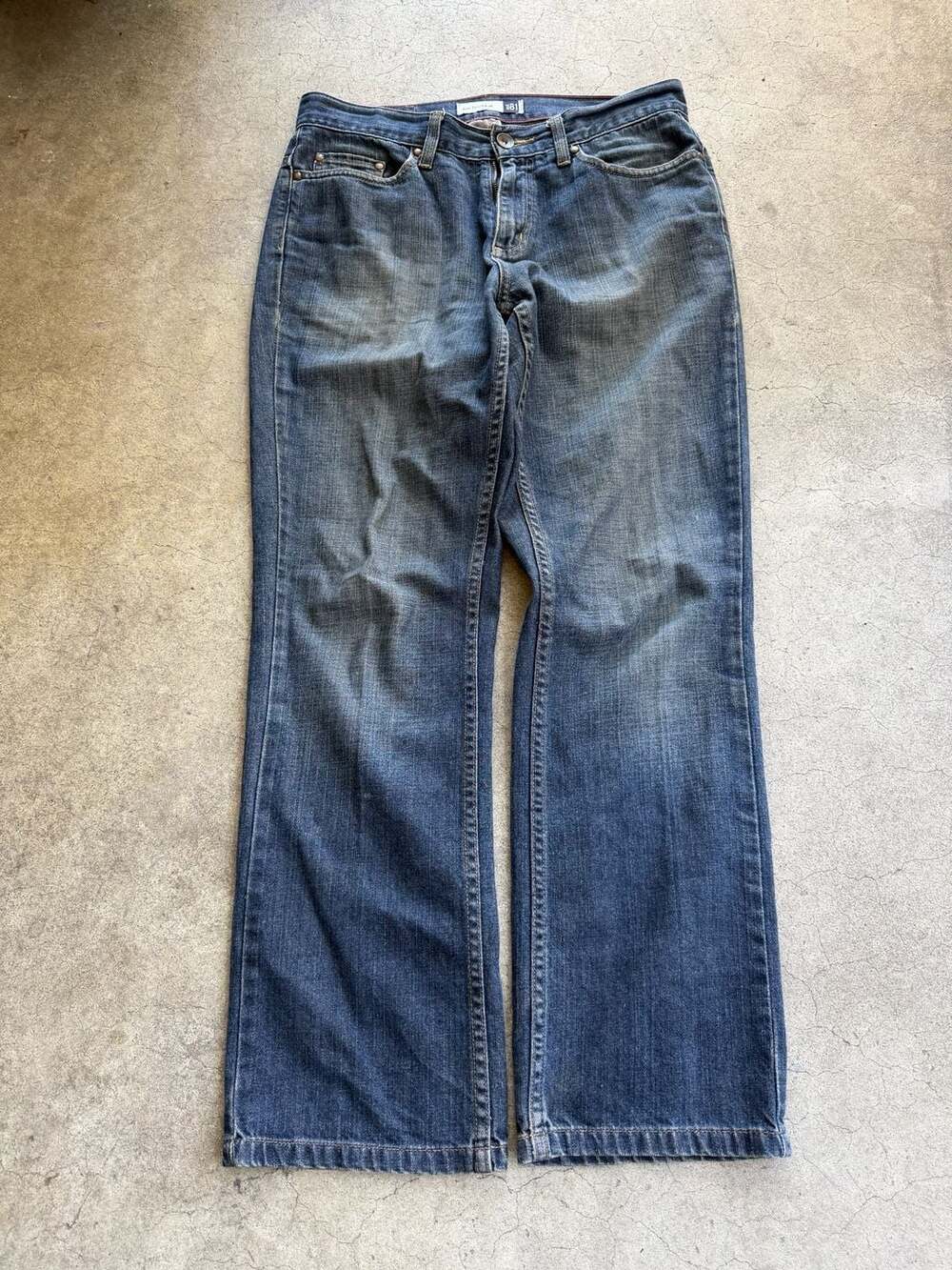Vintage Y2K Anchor Blue Straight Leg Denim Jeans Size 32x30